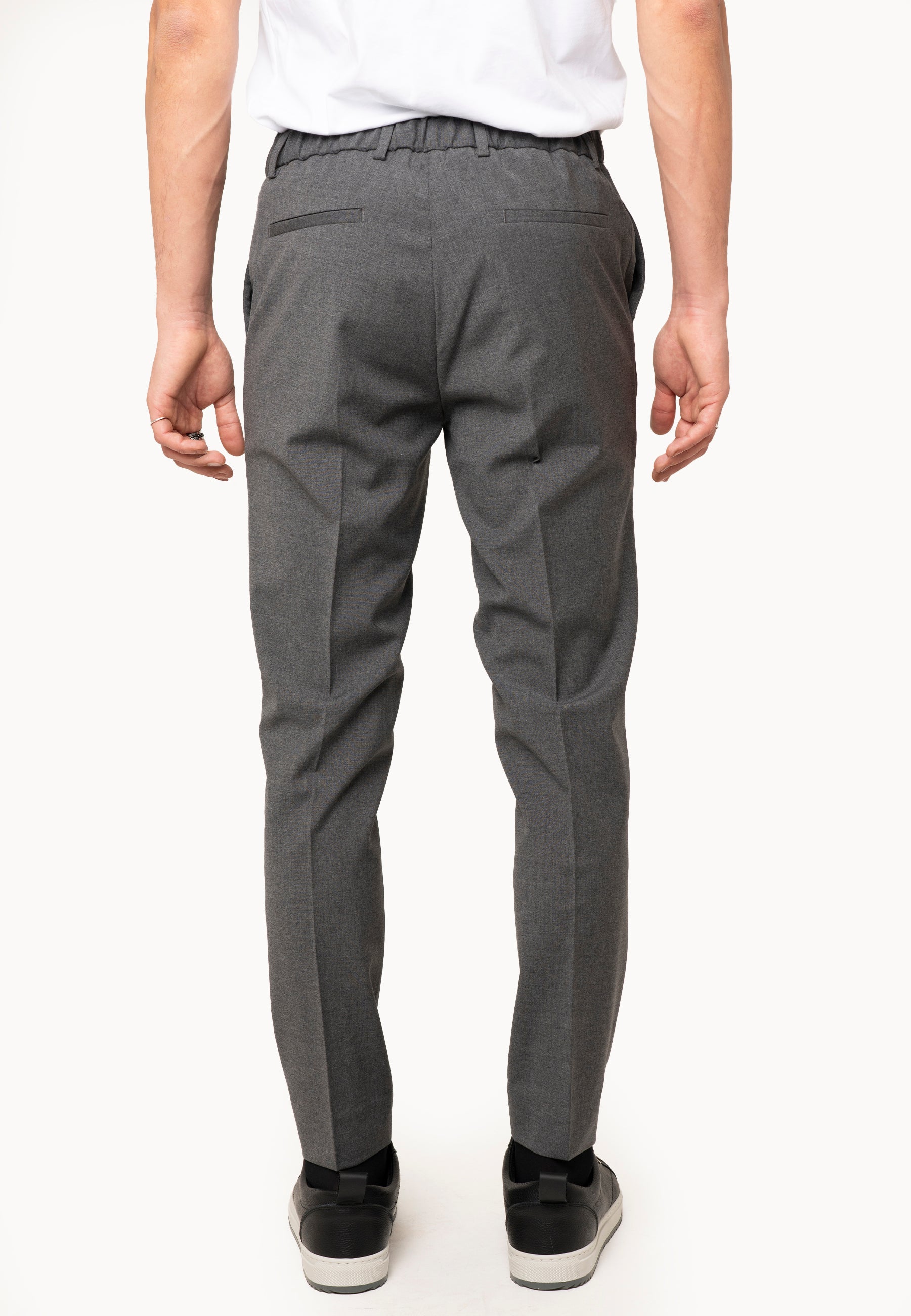 Pantalone con elastico  Fresco lana grigio - D-Goldes
