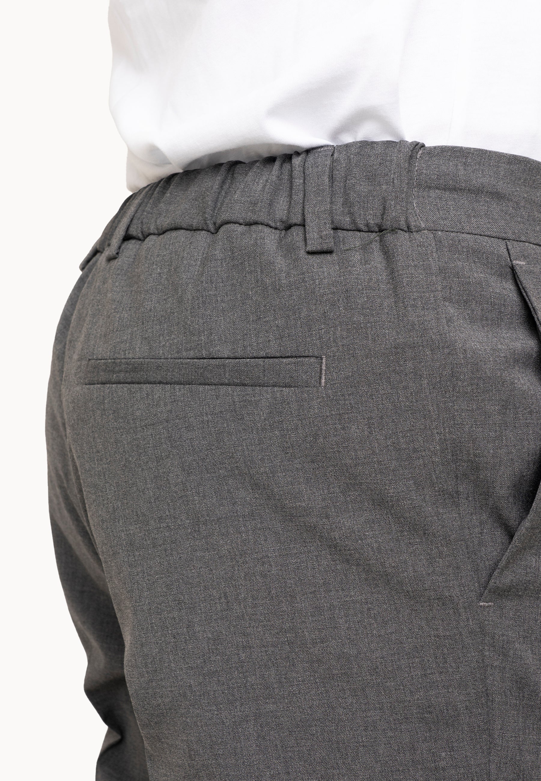 Pantalone con elastico  Fresco lana grigio - D-Goldes