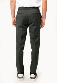 Pantalone con elastico  Fresco lana verde - D-Goldes