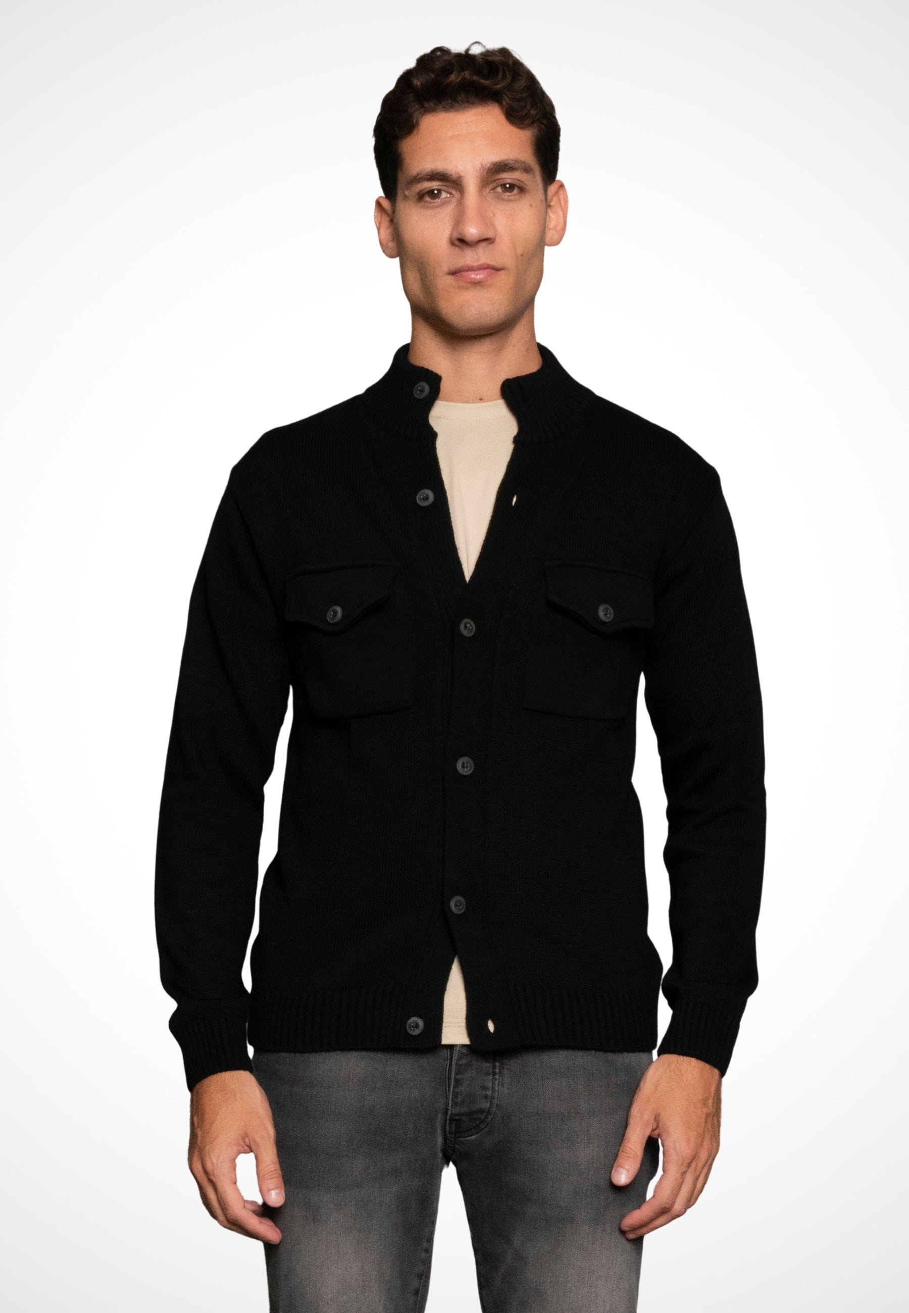 Giacca in lana con bottoni - D-Jacket Nero