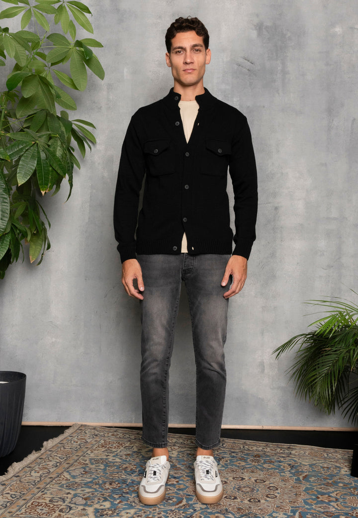 Giacca in lana con bottoni - D-Jacket Nero