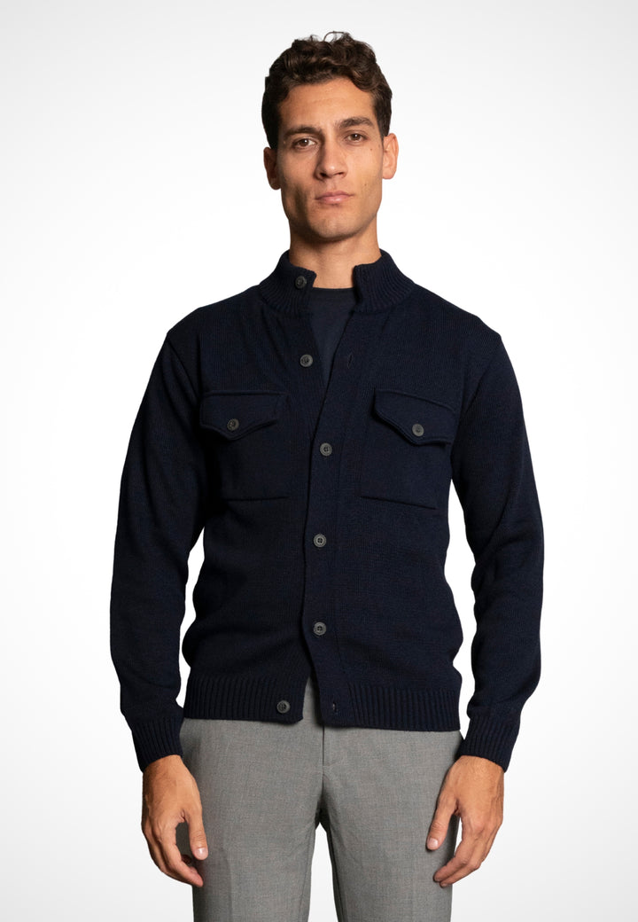 Giacca in lana con bottoni - D-Jacket Blu