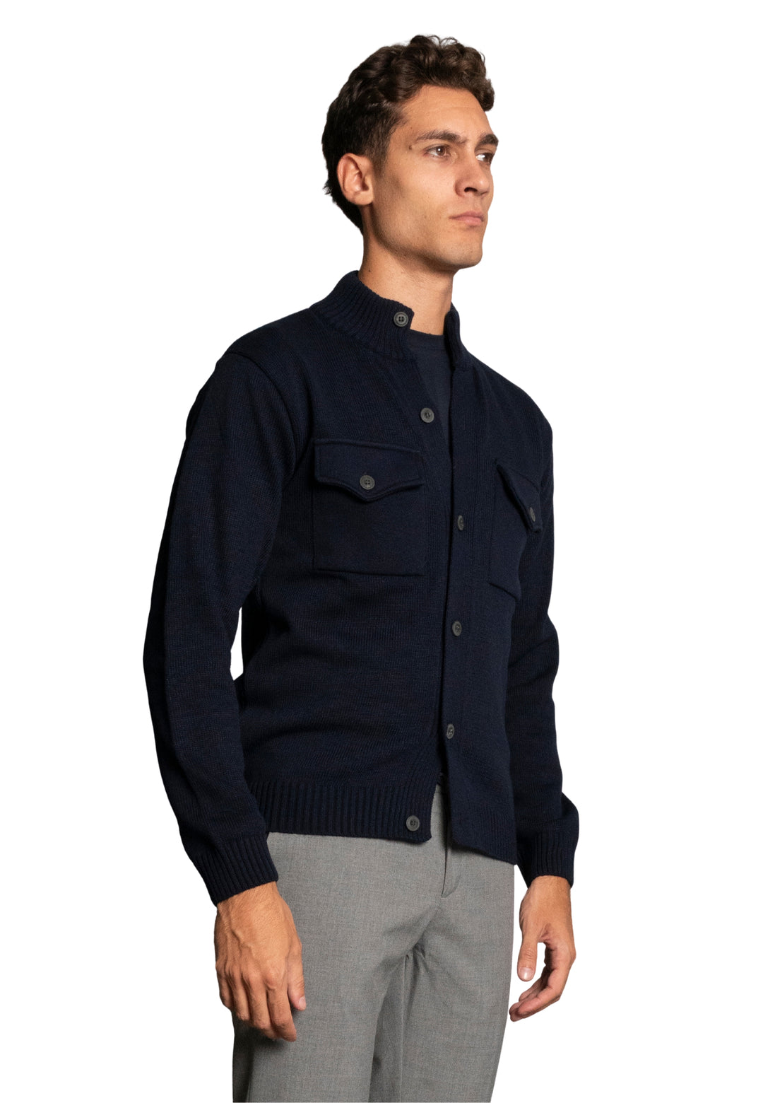 Giacca in lana con bottoni - D-Jacket Blu