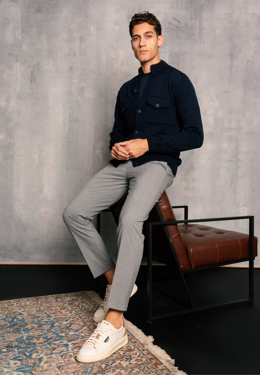 Giacca in lana con bottoni - D-Jacket Blu