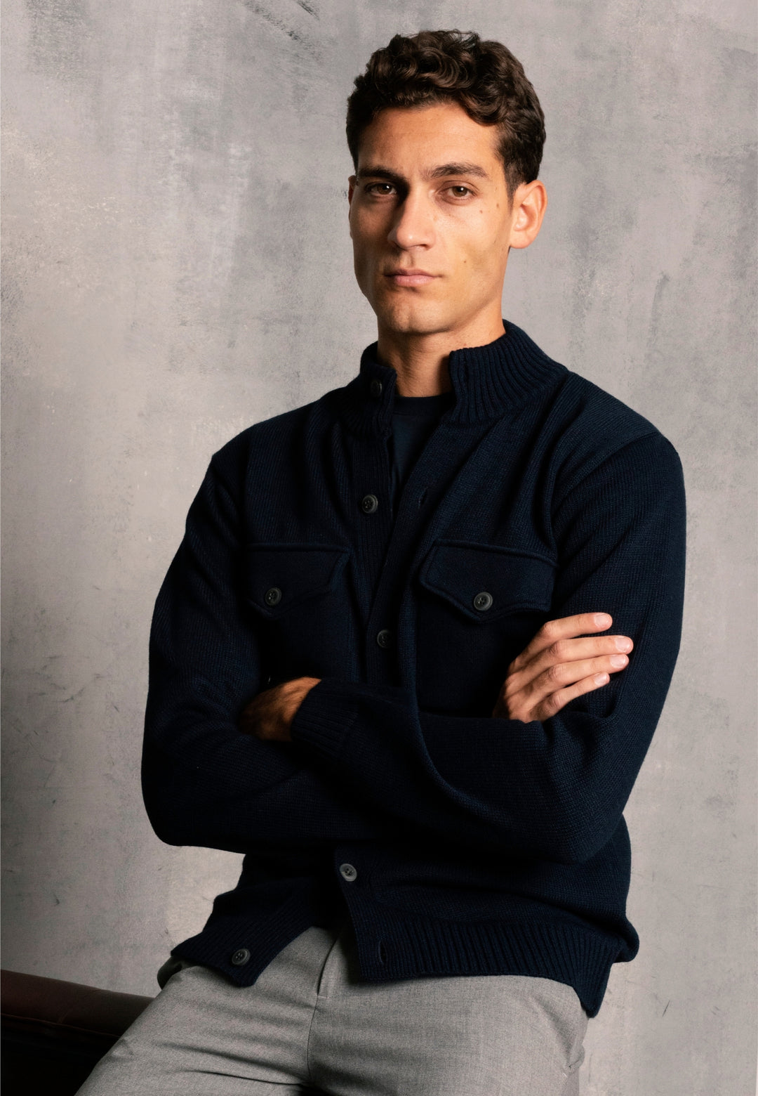 Giacca in lana con bottoni - D-Jacket Blu