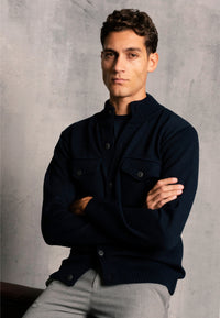 Giacca in lana con bottoni - D-Jacket Blu