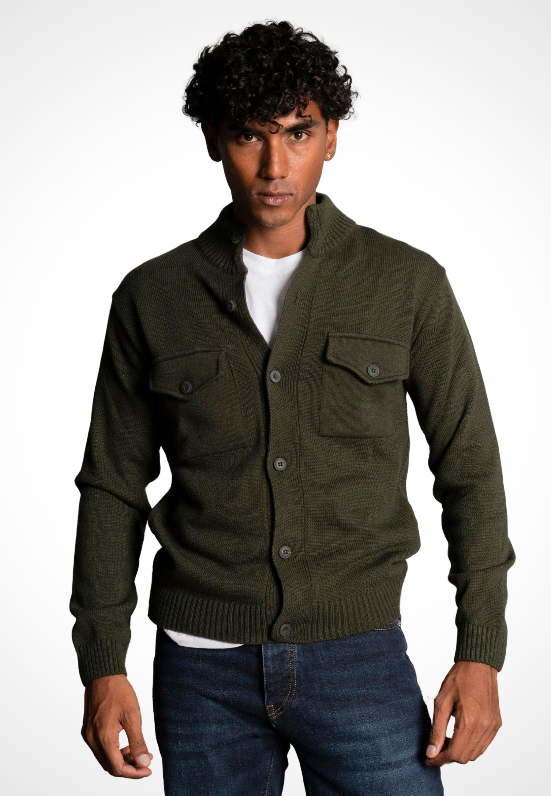 Giacca in lana con bottoni - D-Jacket Verde