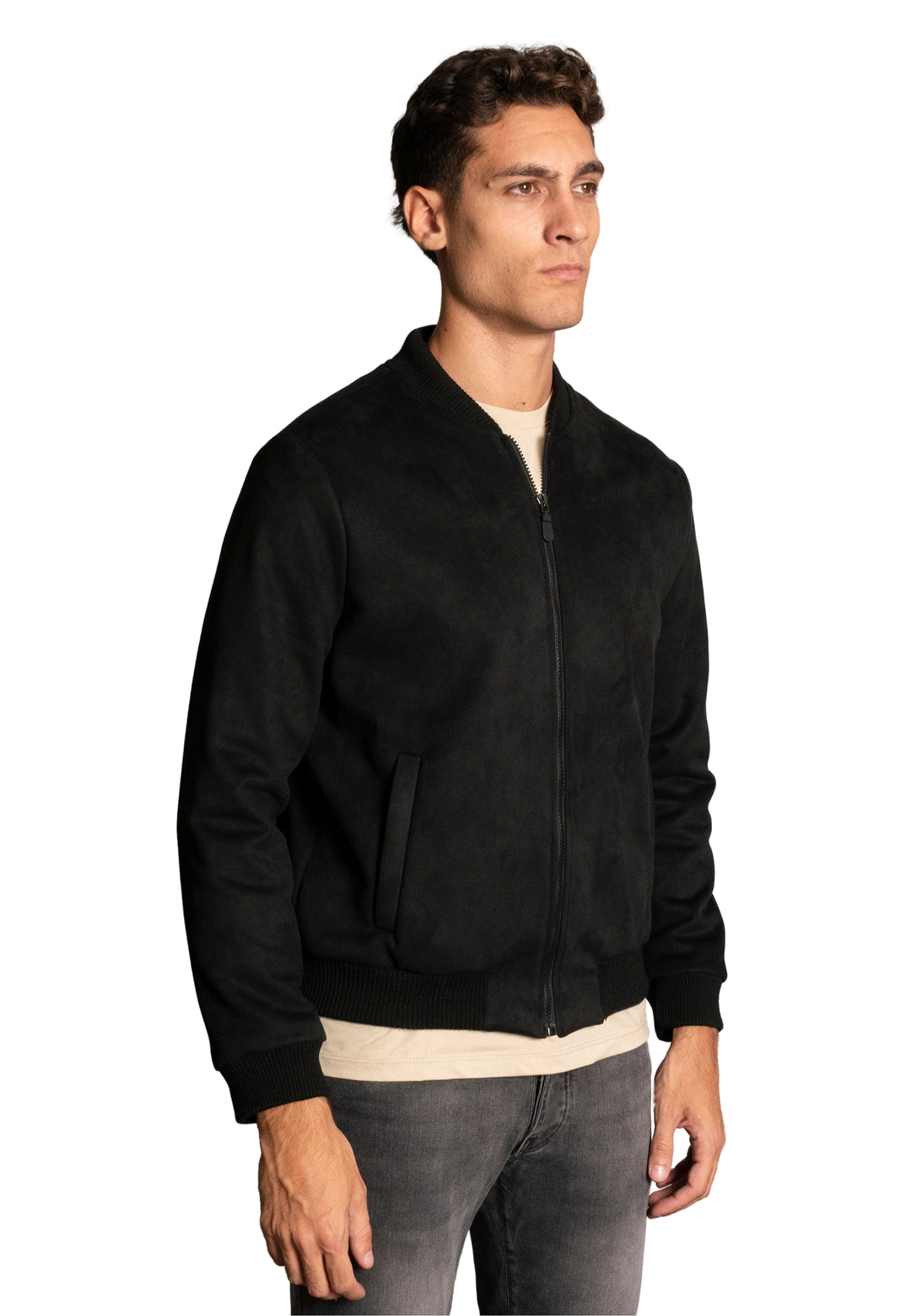 Giubbino in simil camoscio - D-Jacket Nero