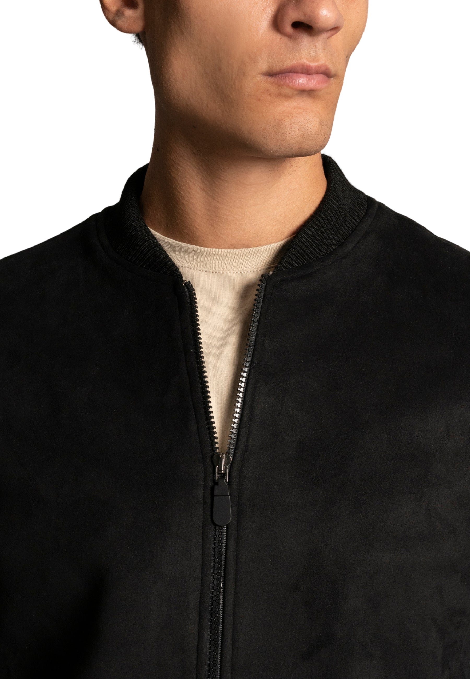 Giubbino in simil camoscio - D-Jacket Nero