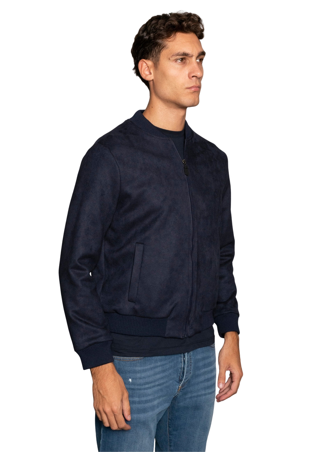 Giubbino in simil camoscio - D-Jacket Blu