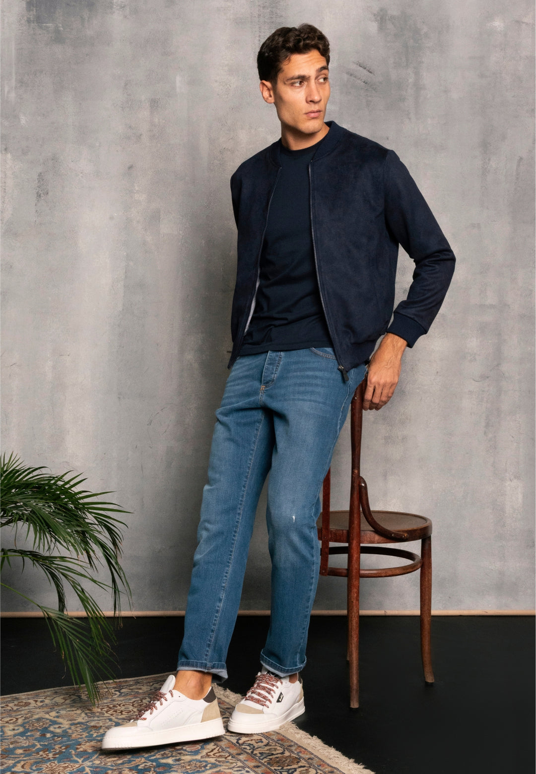 Giubbino in simil camoscio - D-Jacket Blu
