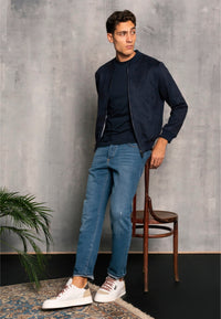 Giubbino in simil camoscio - D-Jacket Blu