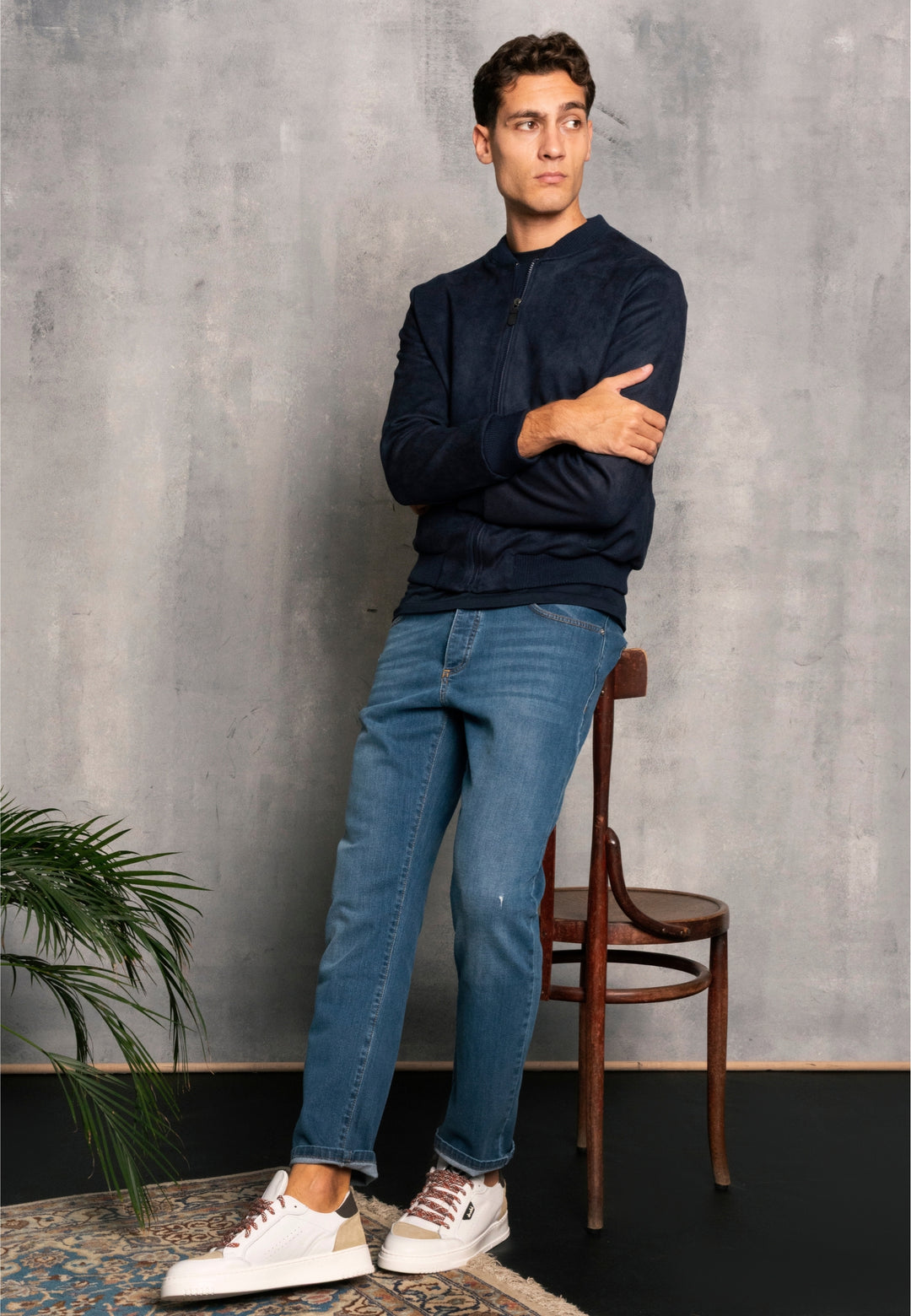 Giubbino in simil camoscio - D-Jacket Blu