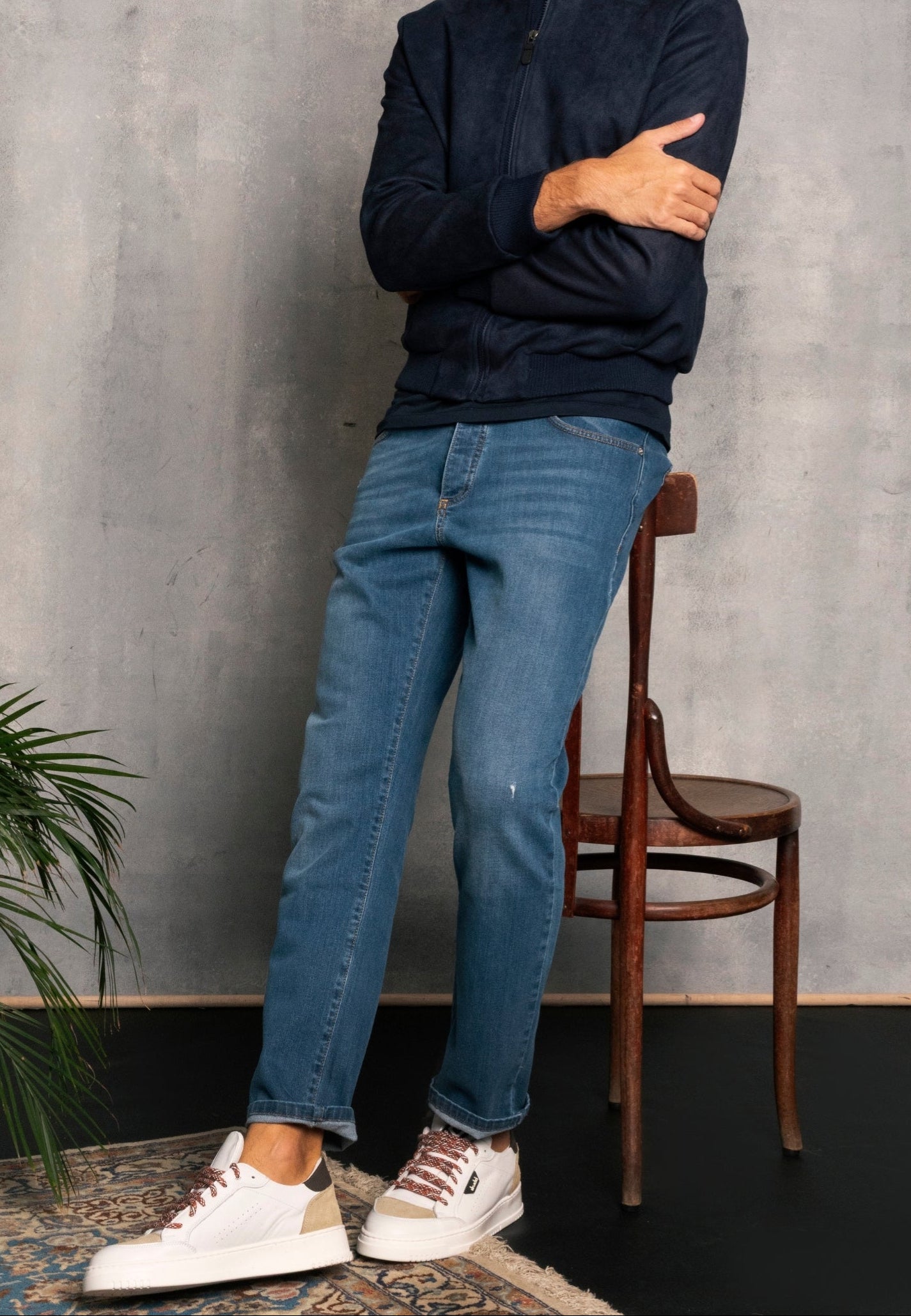 Giubbino in simil camoscio - D-Jacket Blu