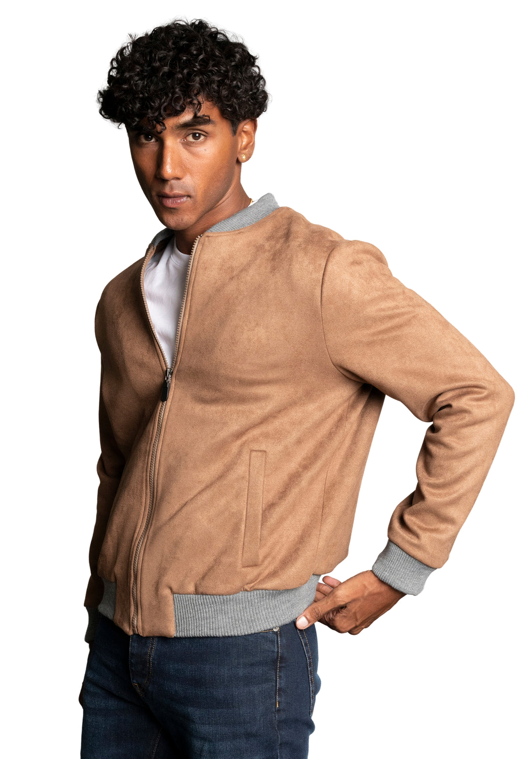 Giubbino in simil camoscio - D-Jacket Beige