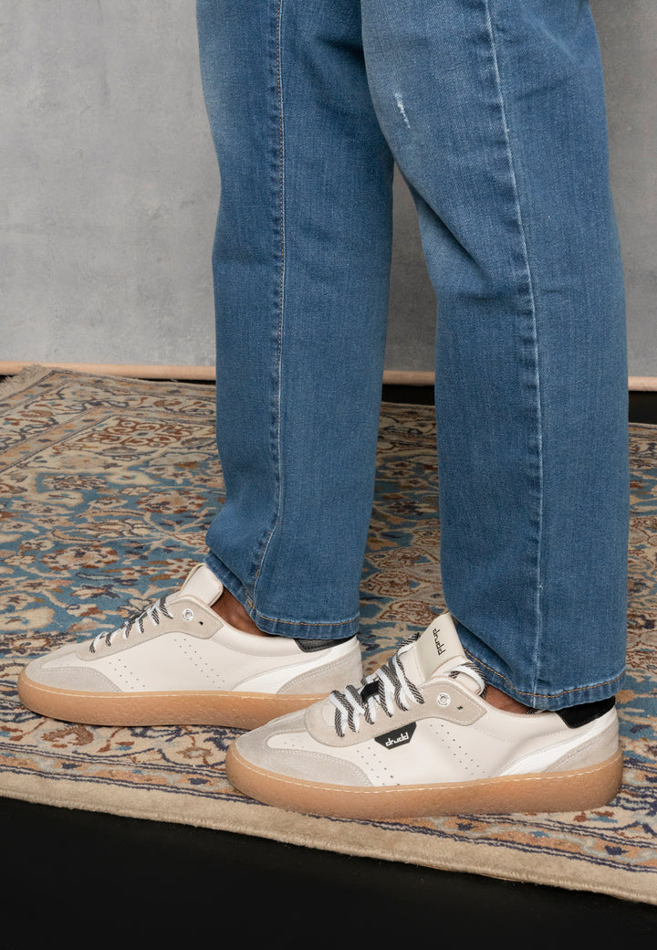 Sneakers in pelle e camoscio bianco e nero - D-Sylmar