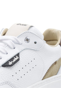 Sneakers in pelle bianca e camoscio sabbia - D-way