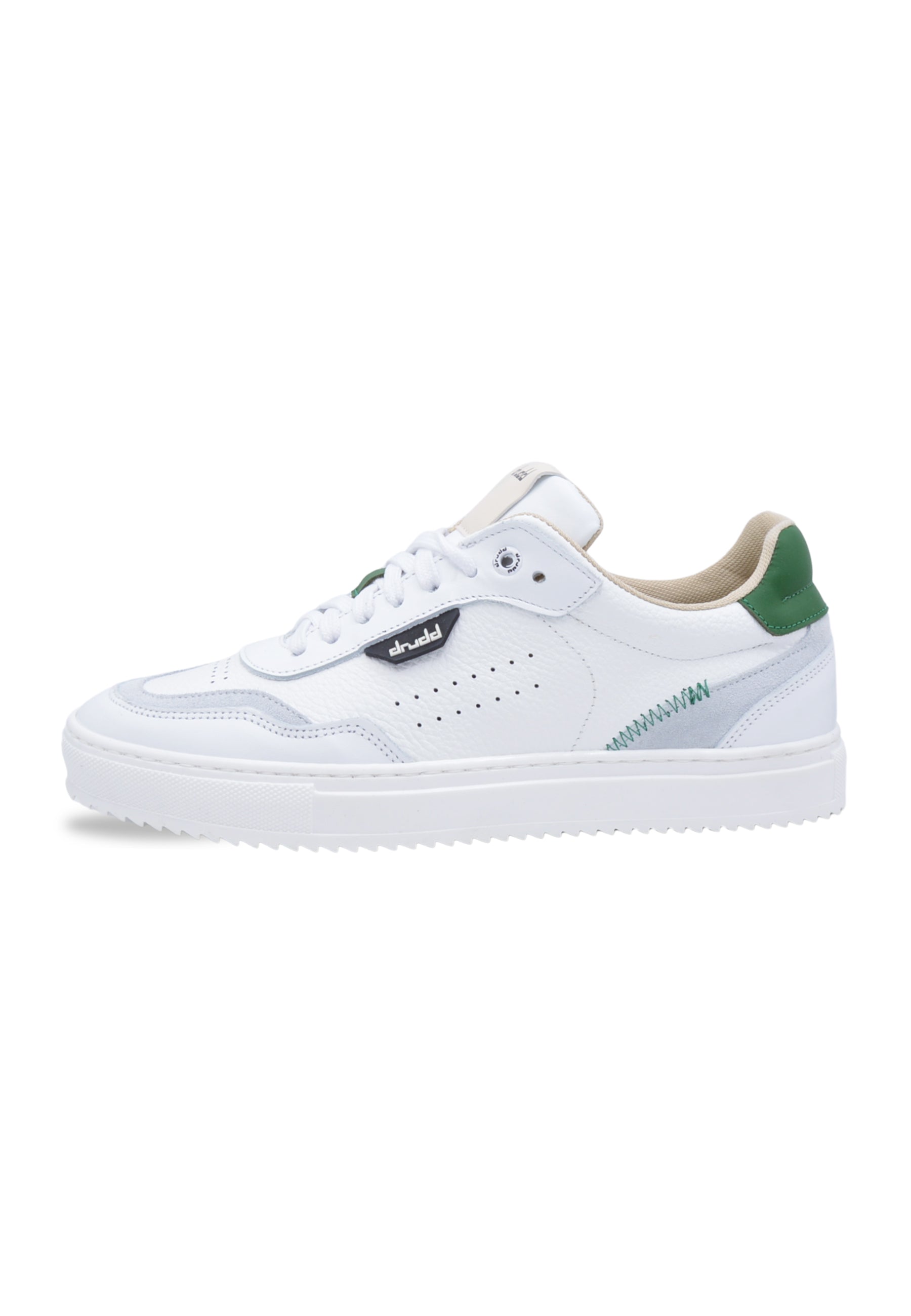 Sneakers in pelle bianca e camoscio verde - D-way