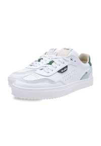 Sneakers in pelle bianca e camoscio verde - D-way