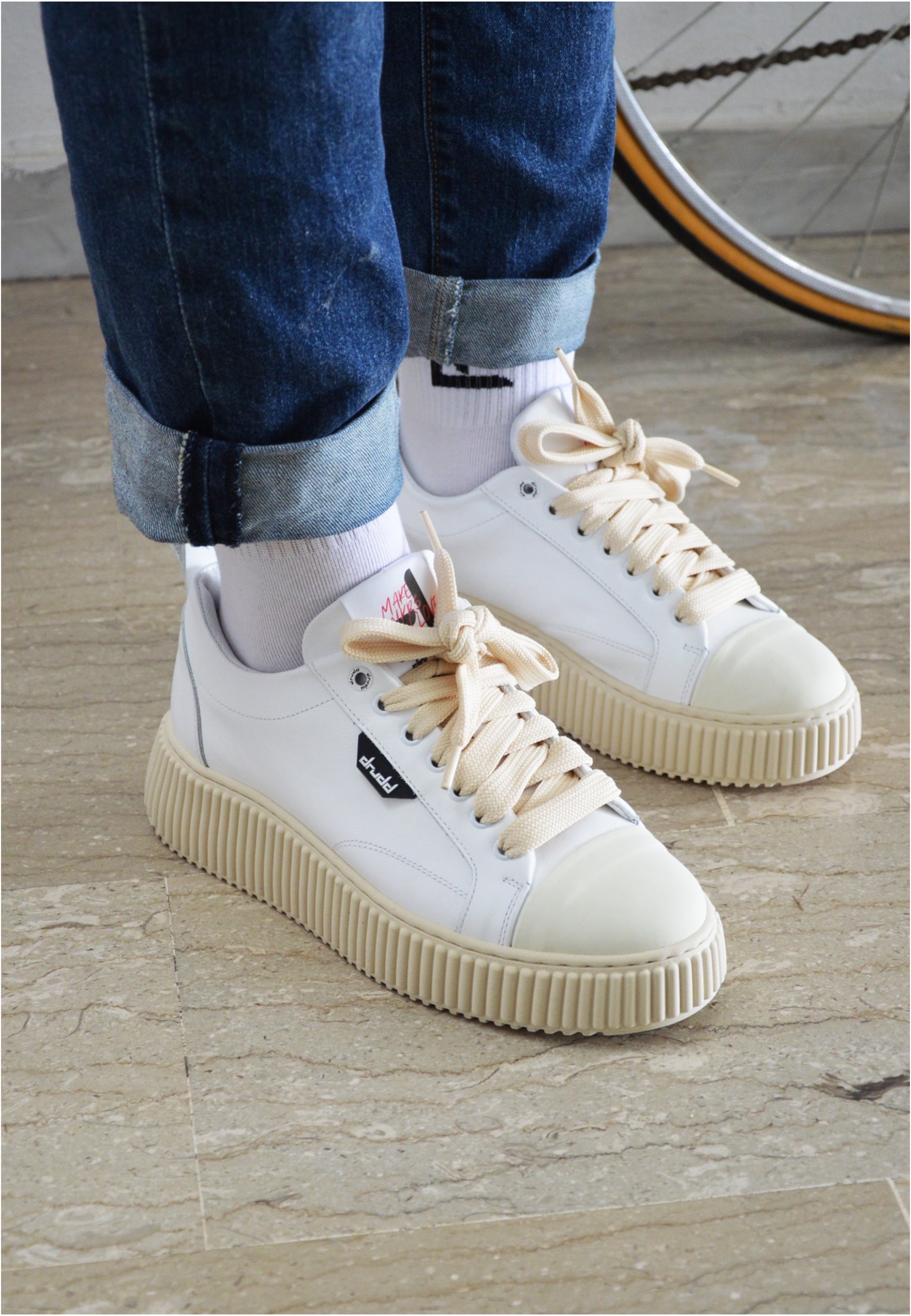 Sneakers Pelle Bianca - D-David
