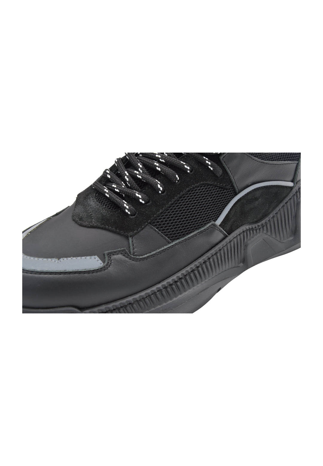 Sneakers Pelle Tessuto nNero - DR2