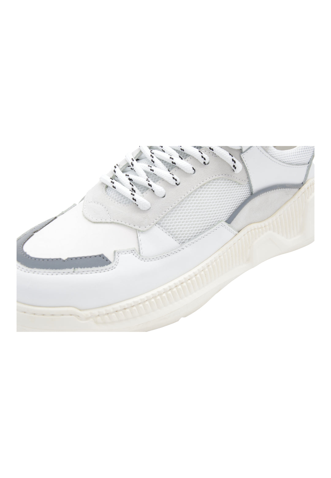 Sneakers Pelle e Tessuto Bianco - DR2