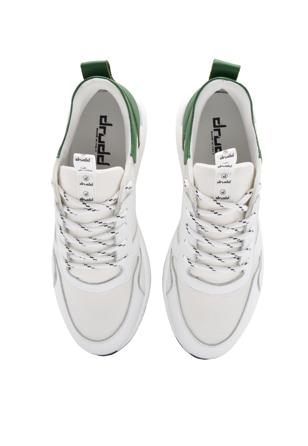 Sneakers Pelle e Tessuto Bianco Verde - DR4