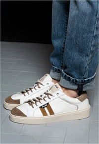 Sneakers in pelle e camoscio white  e beige - D-Ethan