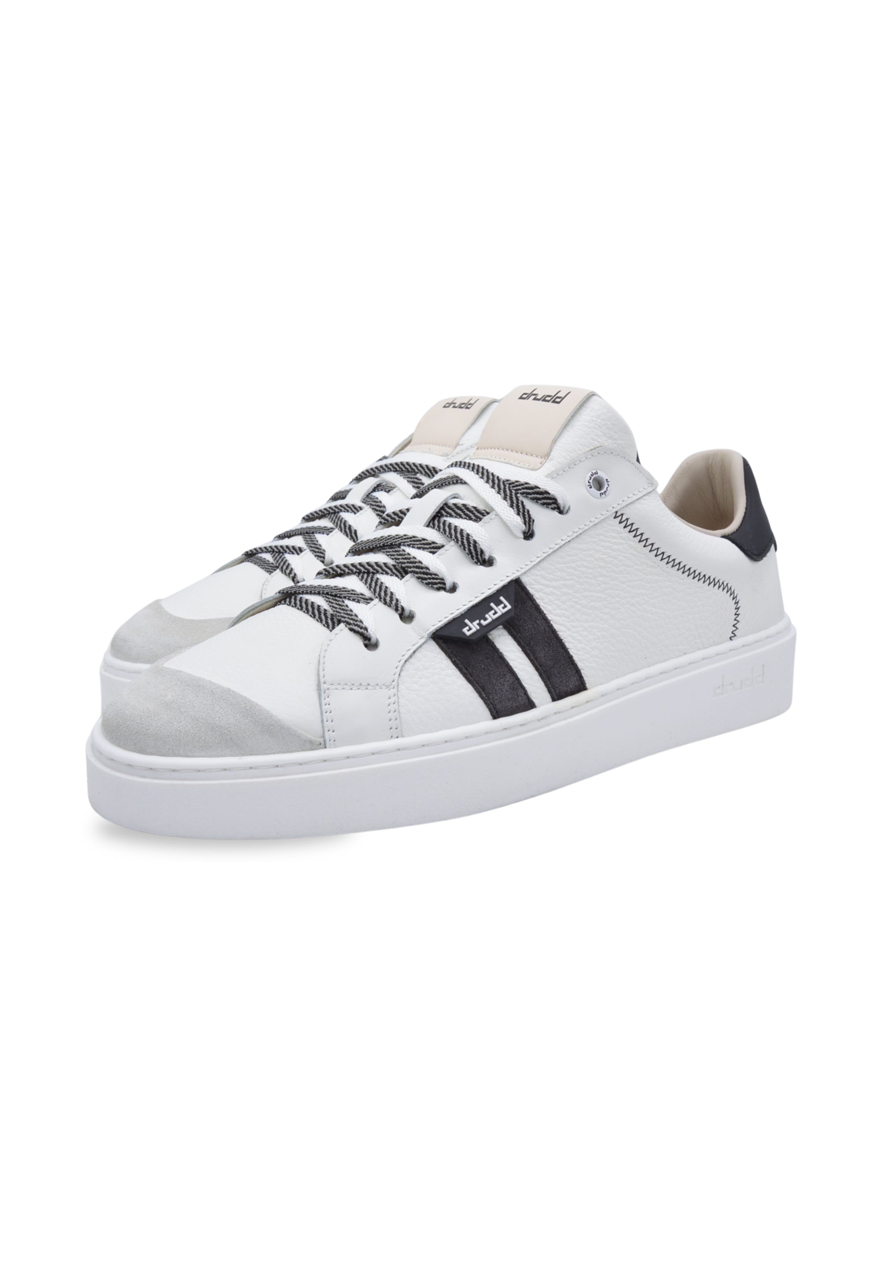 Sneakers in pelle e camoscio white e black - D-Ethan