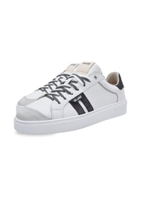 Sneakers in pelle e camoscio white e black - D-Ethan