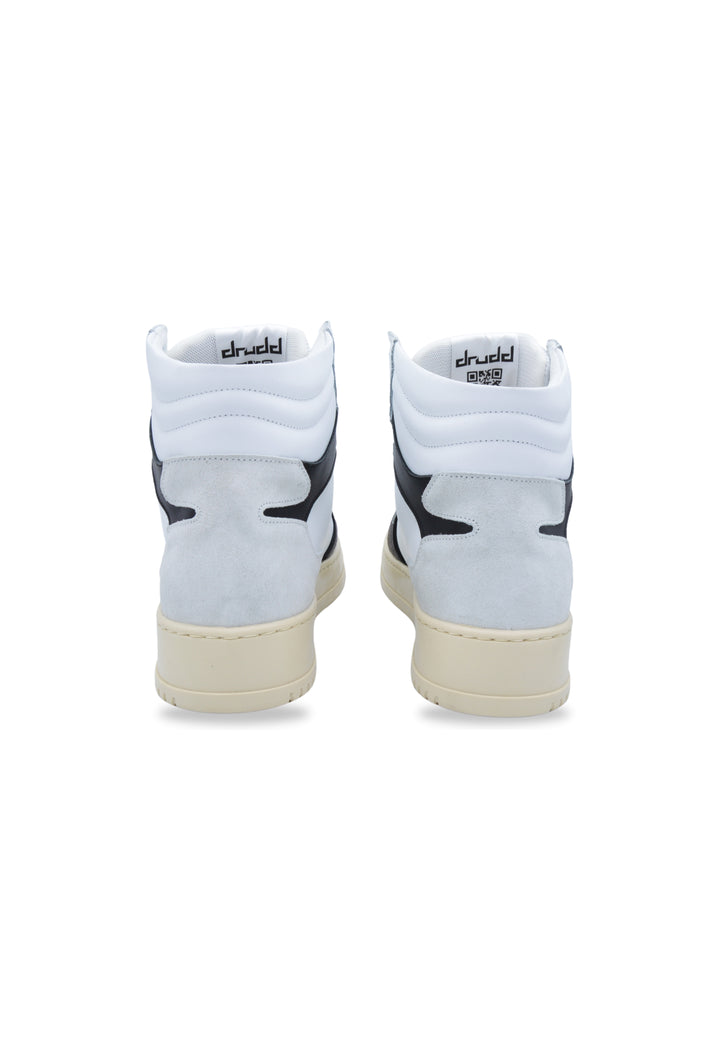 Sneakers alta in pelle  bianca e camoscio nero - D-Mark Forest