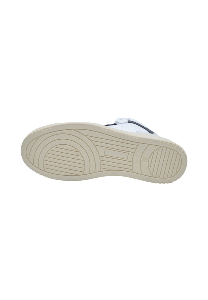 Sneakers alta in pelle  bianca e camoscio nero - D-Mark Forest
