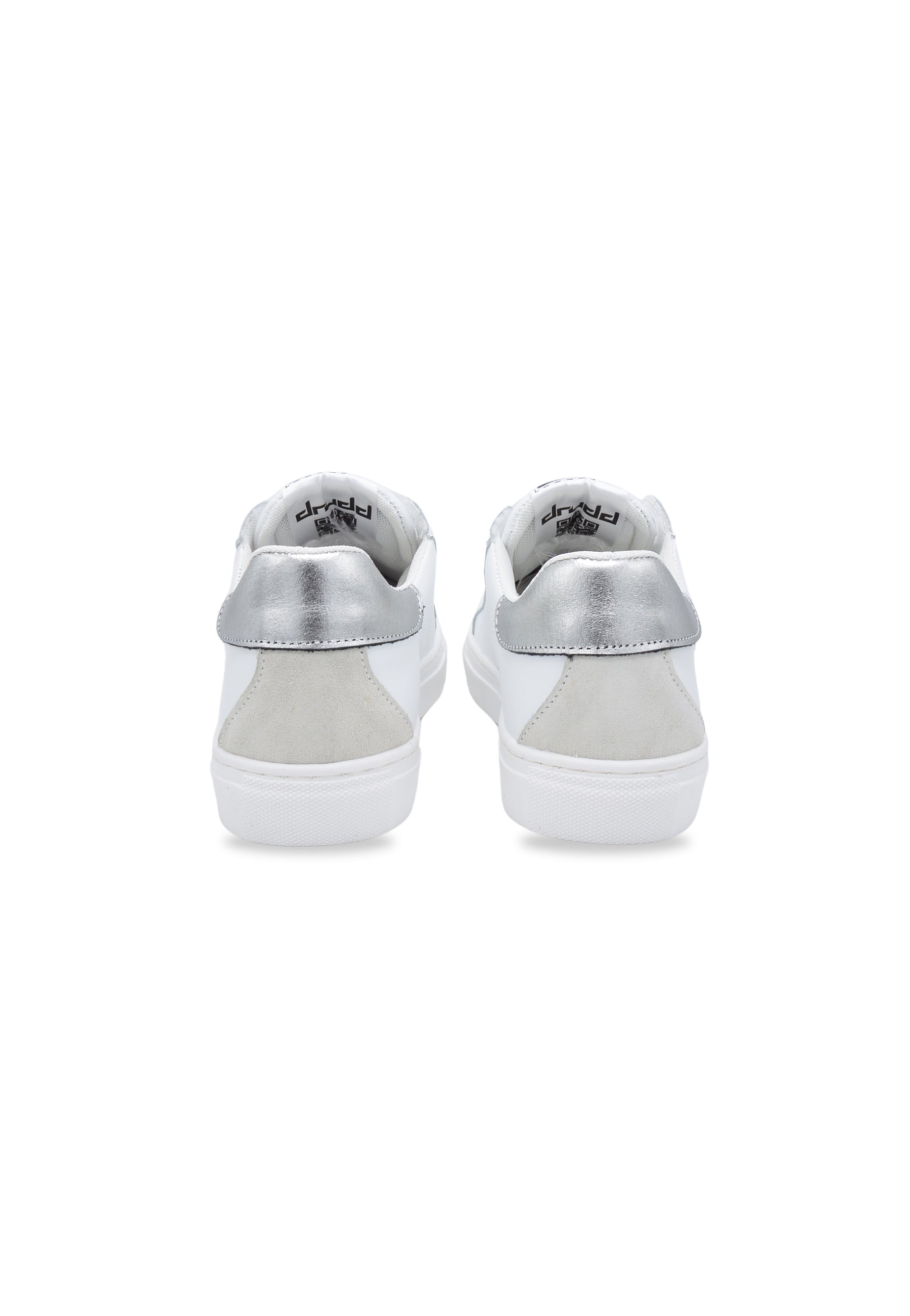 Sneakers Pelle Vitello Bianco e Argento - D-Frida