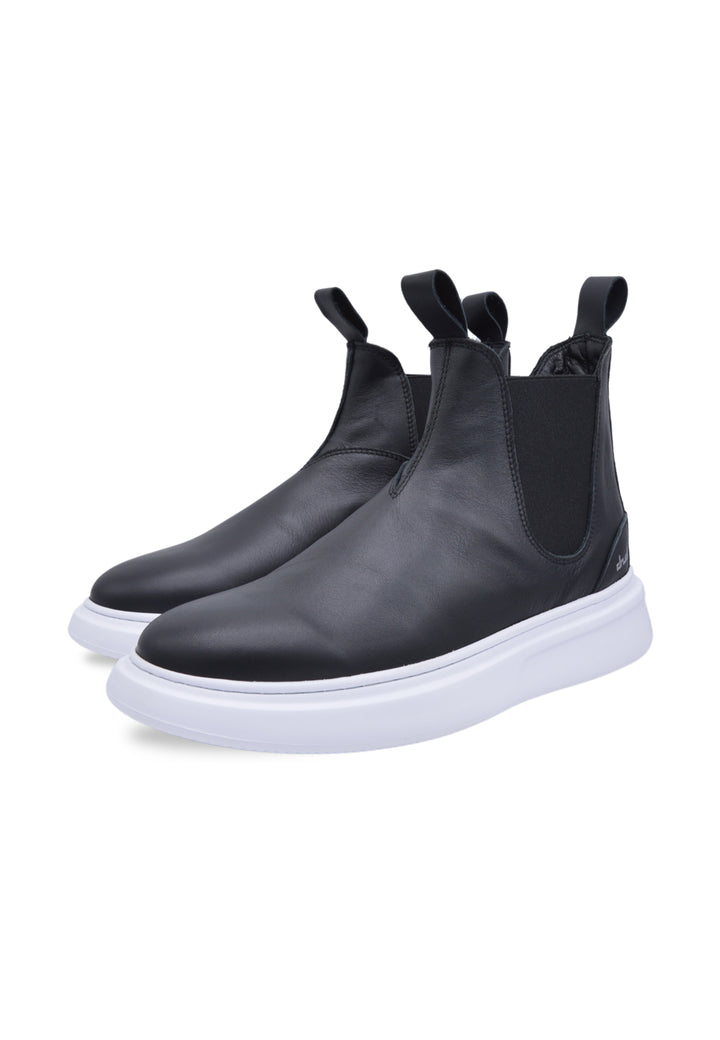 Stivaletto sneakers in pelle nero- D-LOUIS