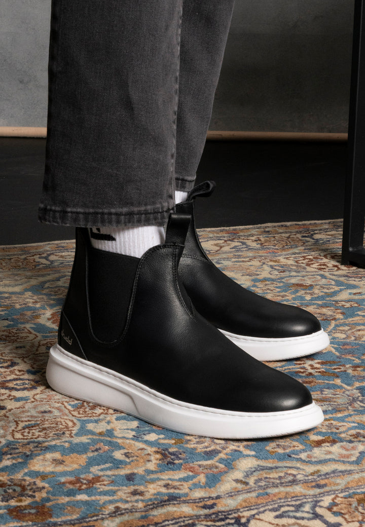 Stivaletto sneakers in pelle nero- D-LOUIS