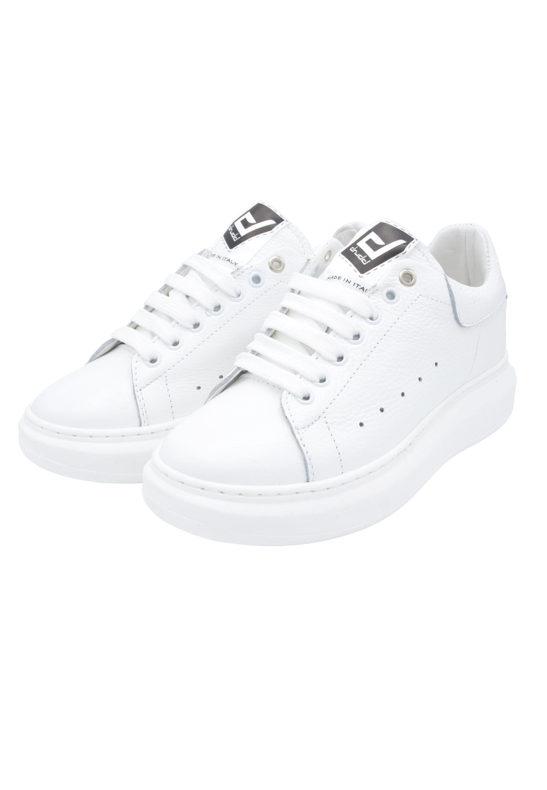 Sneakers Pelle Bottalata Bianco - D-MONTY