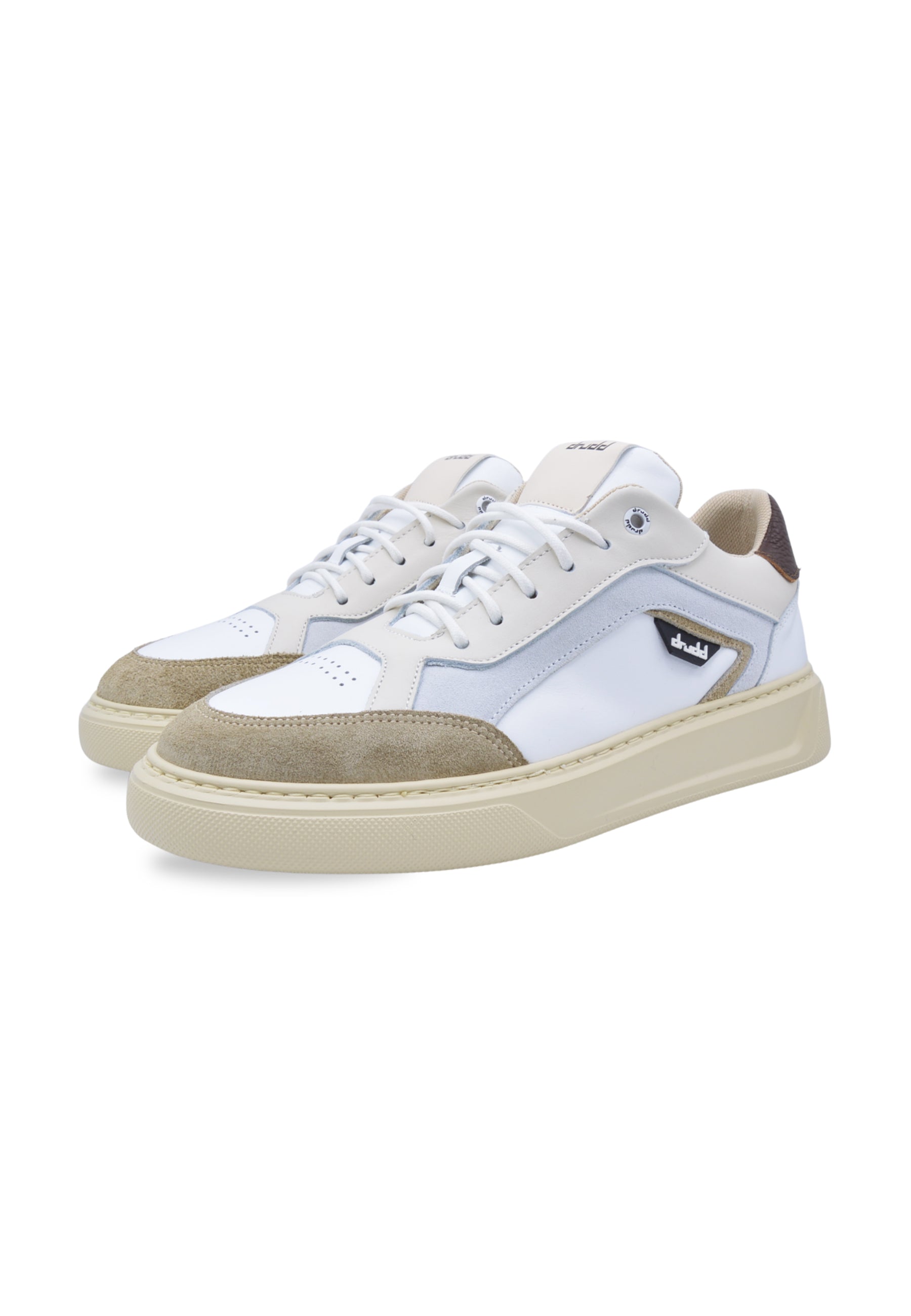 Sneakers in pelle bianca e beige - D-Nathan