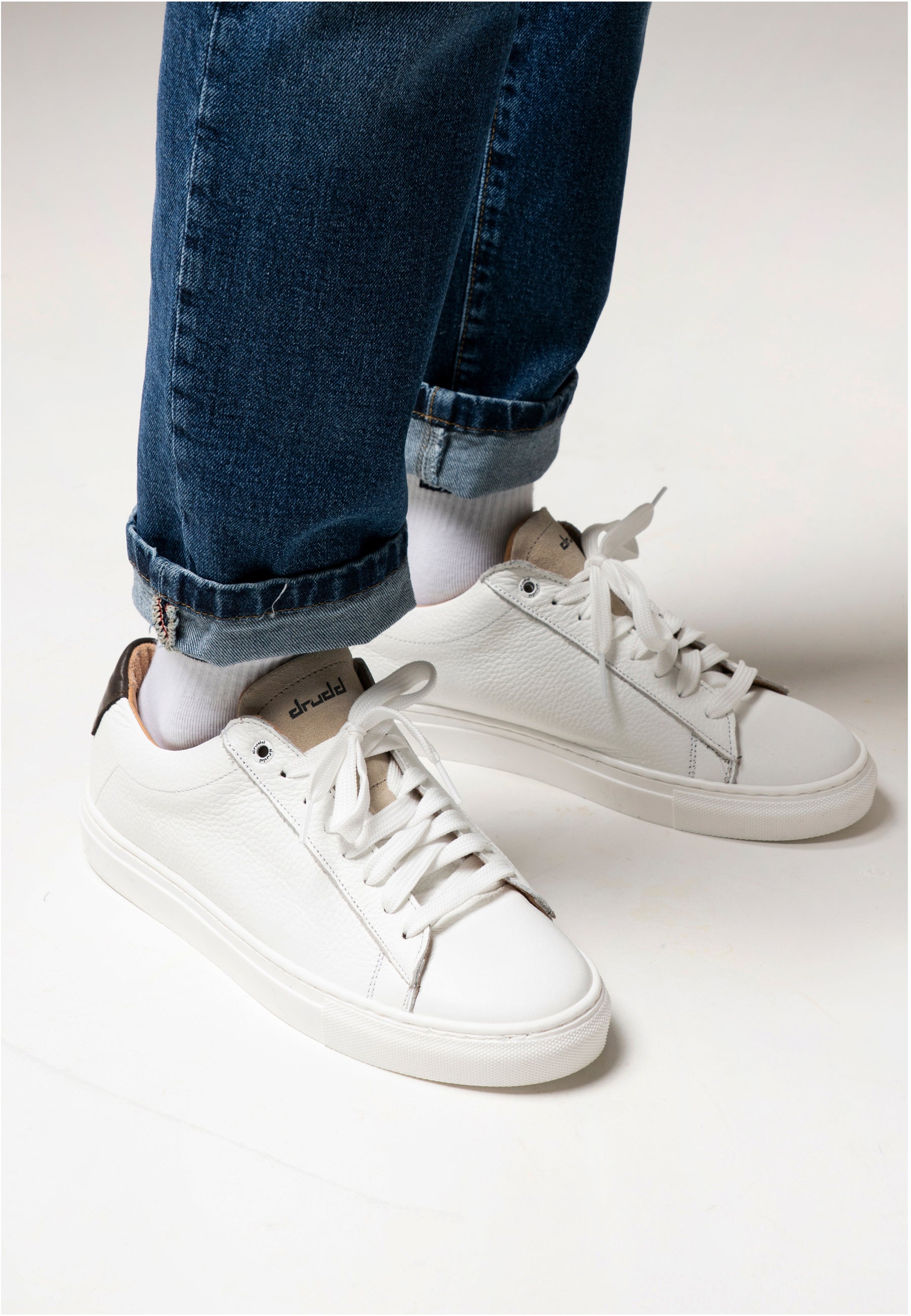 Sneakers Pelle Bottalata Bianca - sabbia - Richard