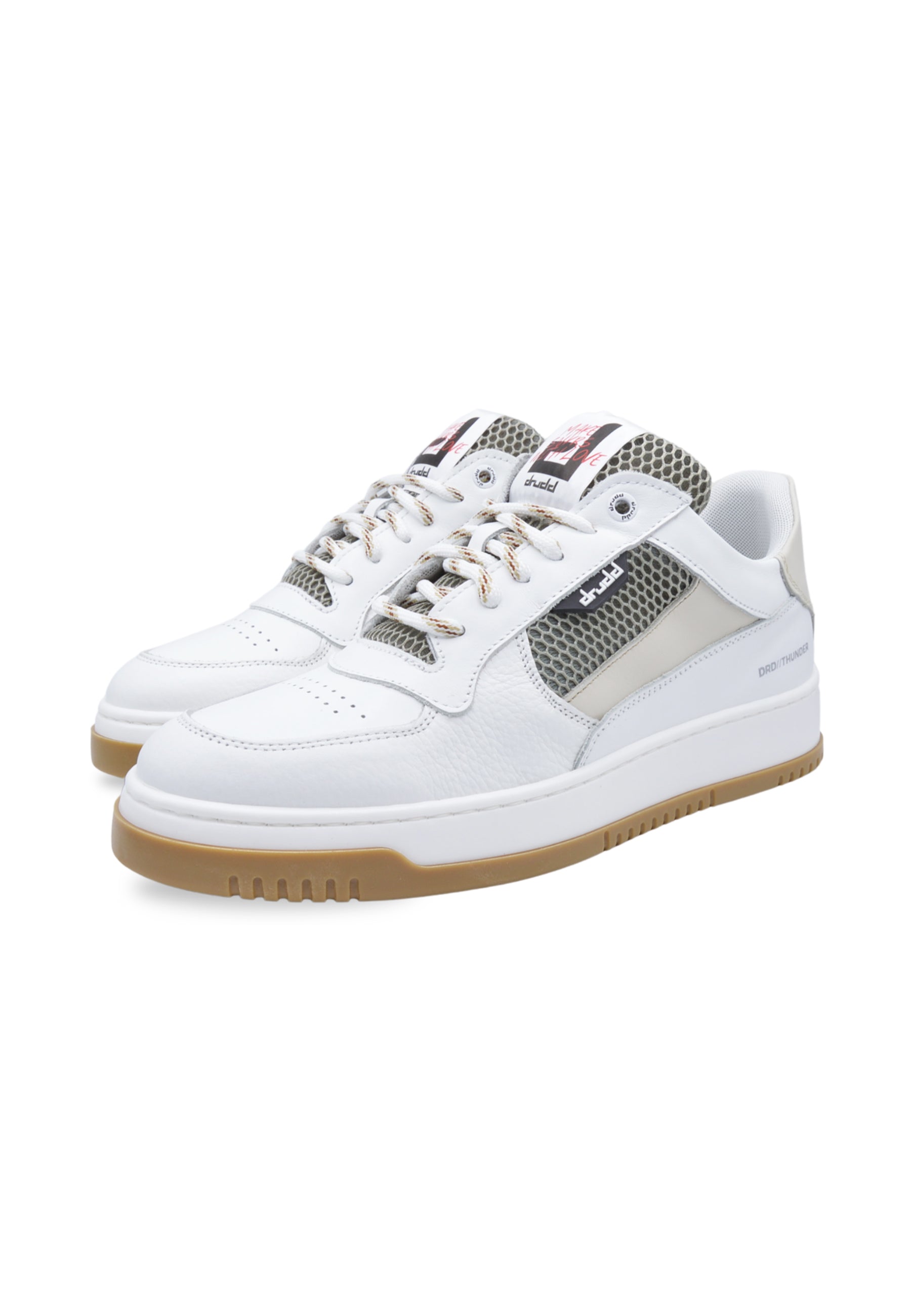 Sneakers in pelle bianca e beige - D-Thunder