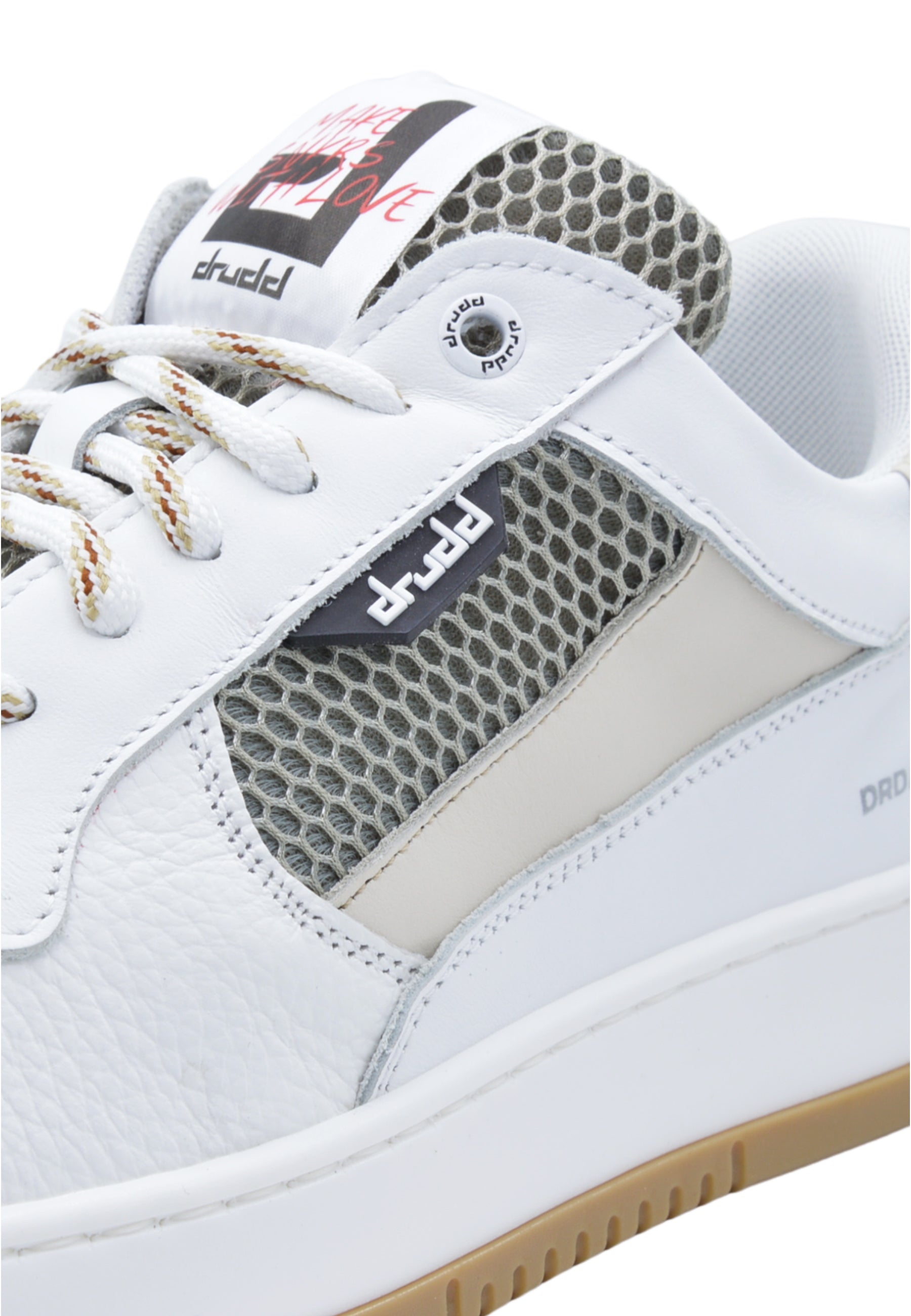 Sneakers in pelle bianca e beige - D-Thunder