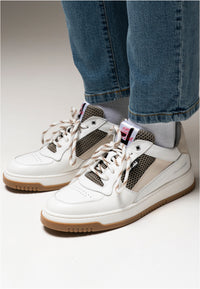 Sneakers in pelle bianca e beige - D-Thunder