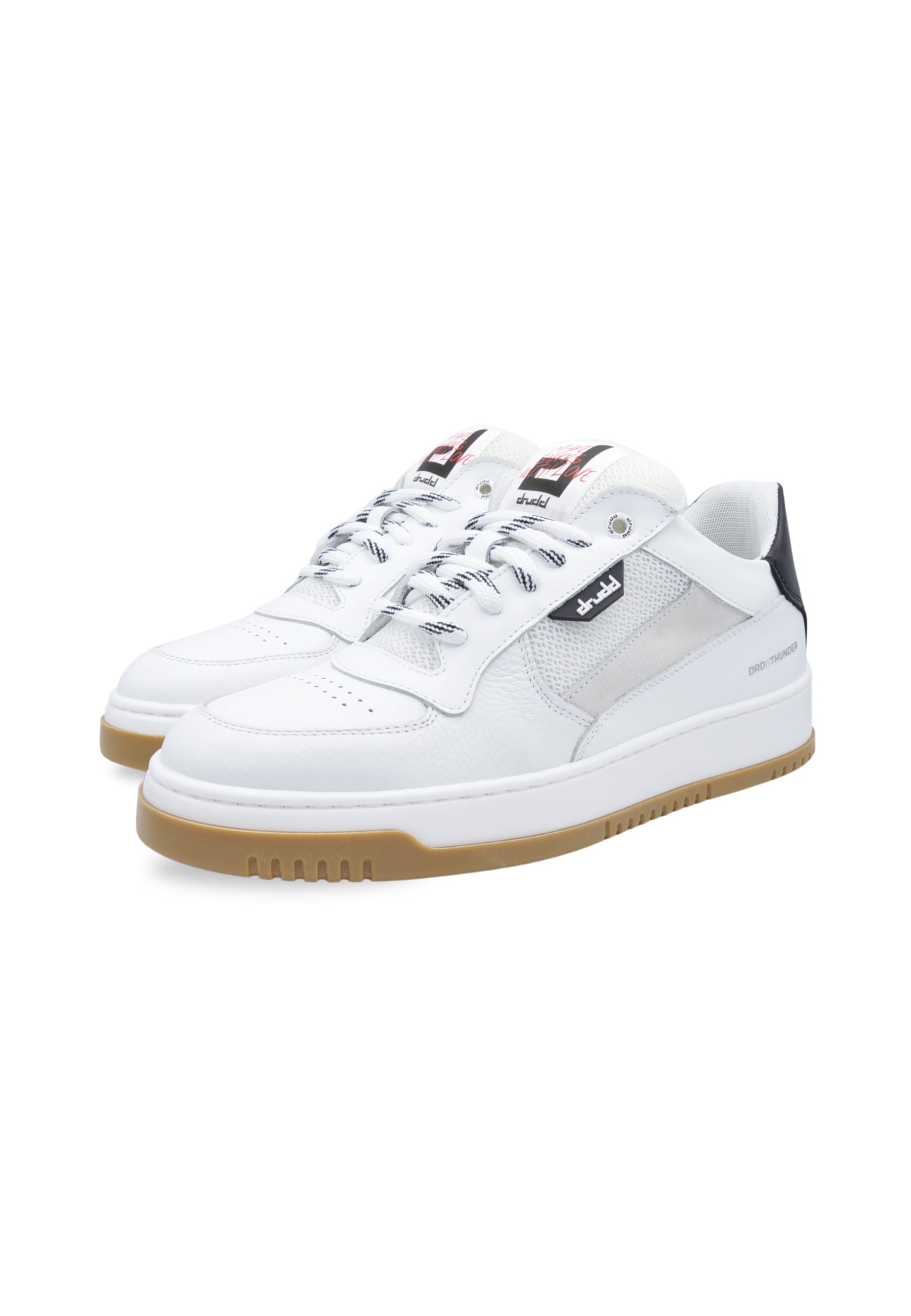 Sneakers in pelle bianca e nera - D-Thunder