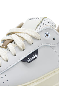 Sneakers in pelle e camoscio off-white  e cognac - D-Ventura