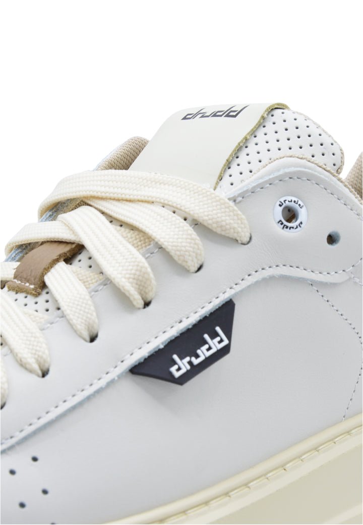 Sneakers in pelle e camoscio off-white  e cognac - D-Ventura