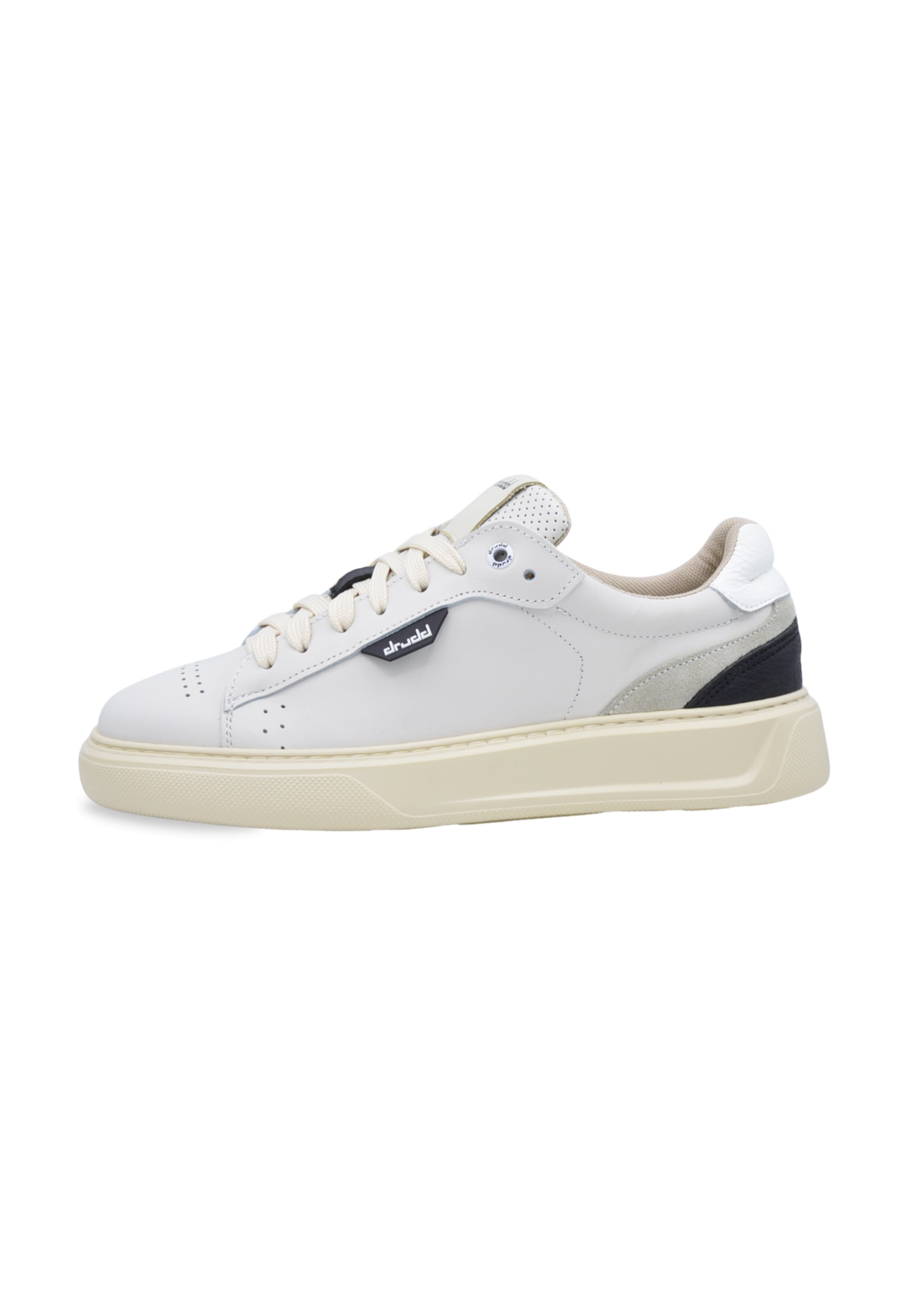 Sneakers in pelle e camoscio off-white  e nero - D-Ventura