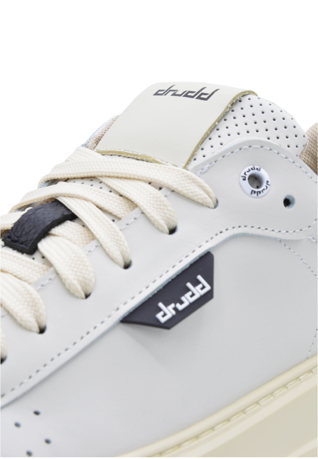 Sneakers in pelle e camoscio off-white  e nero - D-Ventura