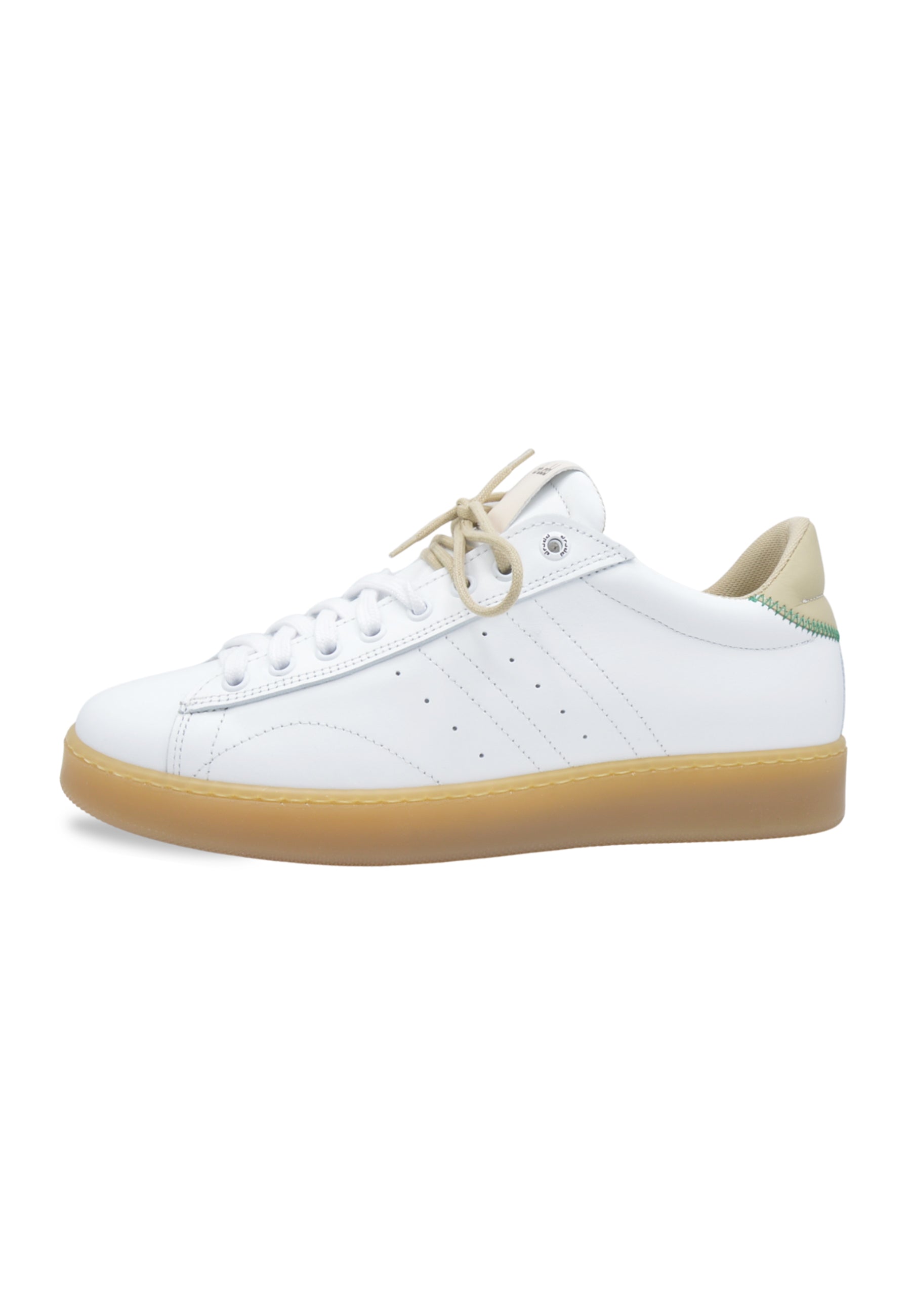Sneakers in pelle bianca e beige - D-will