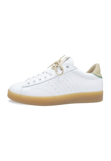 Sneakers in pelle bianca e beige - D-will