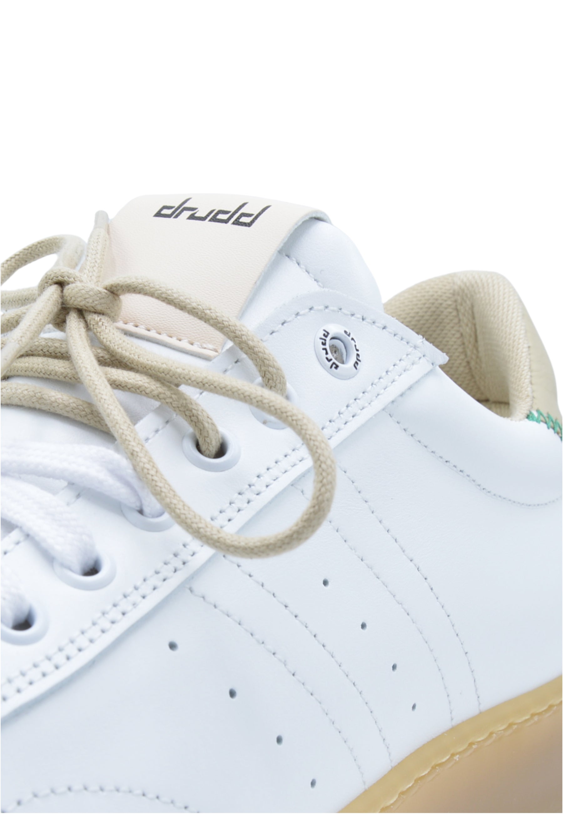 Sneakers in pelle bianca e beige - D-will