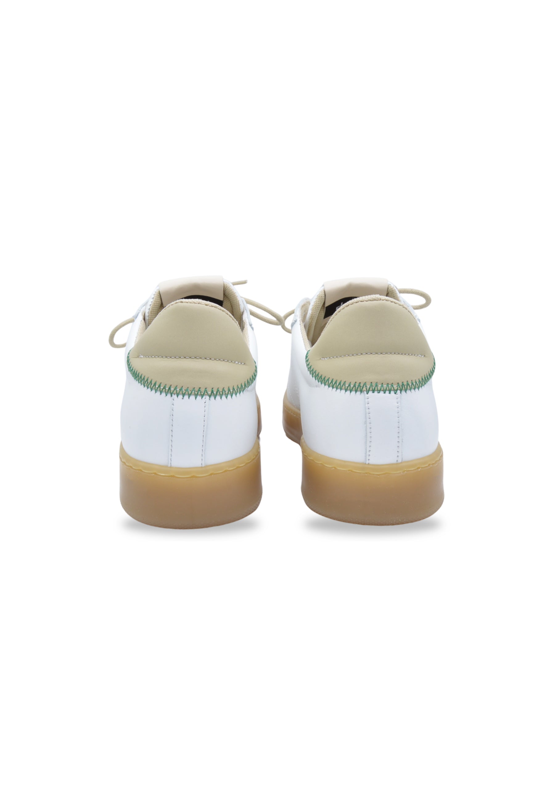 Sneakers in pelle bianca e beige - D-will